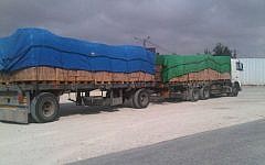 Cargo entering Gaza at Kerem Shalom crossing Cargo entering Gaza at Kerem Shalom crossing